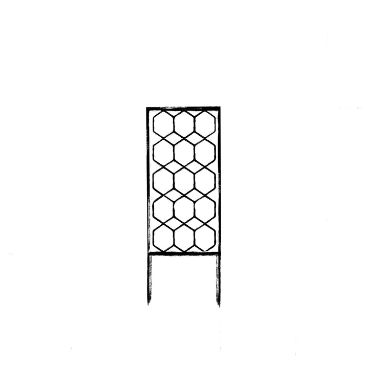 Small Flat Fencing Screen - Wireframe