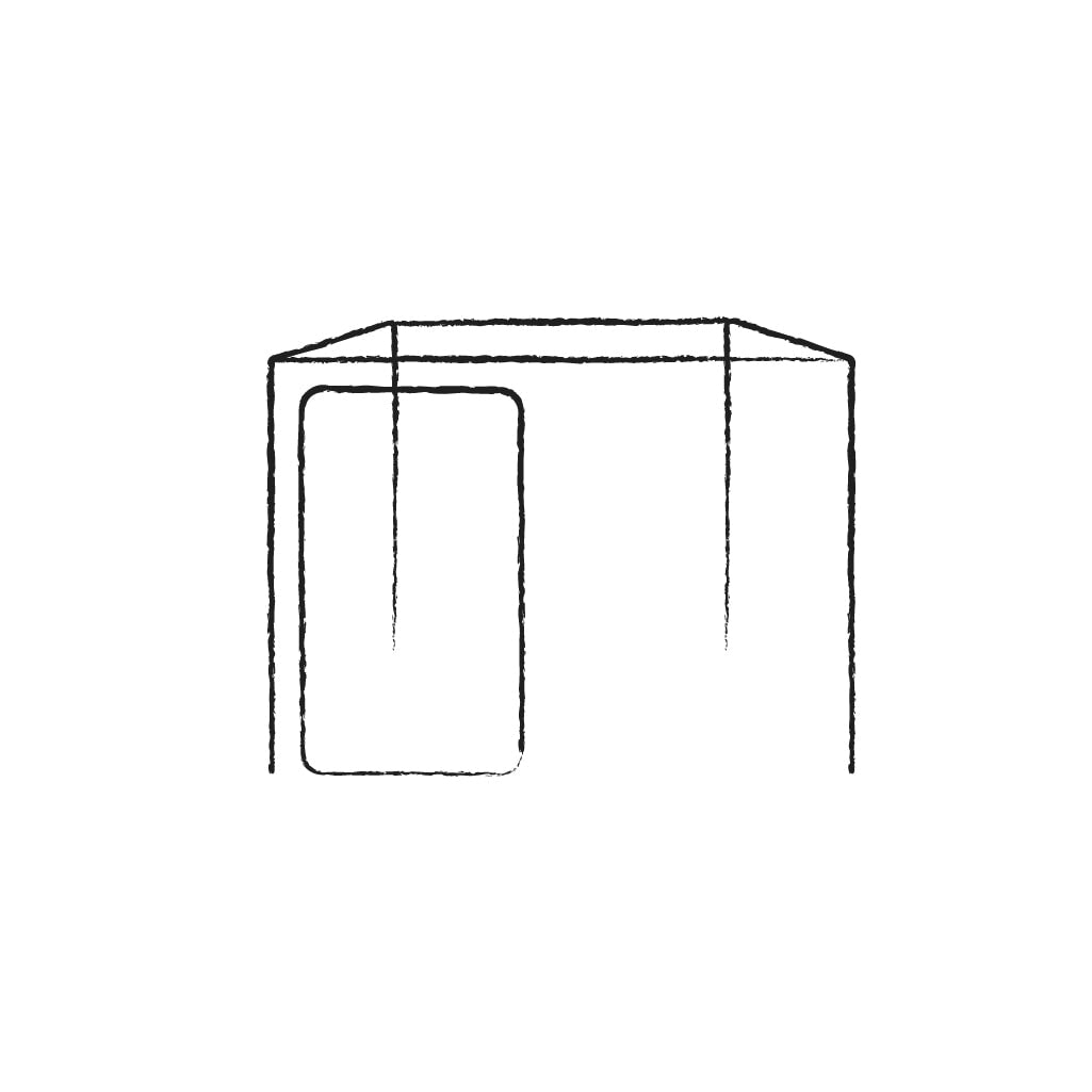 Line drawing of the steel superior fruit cage