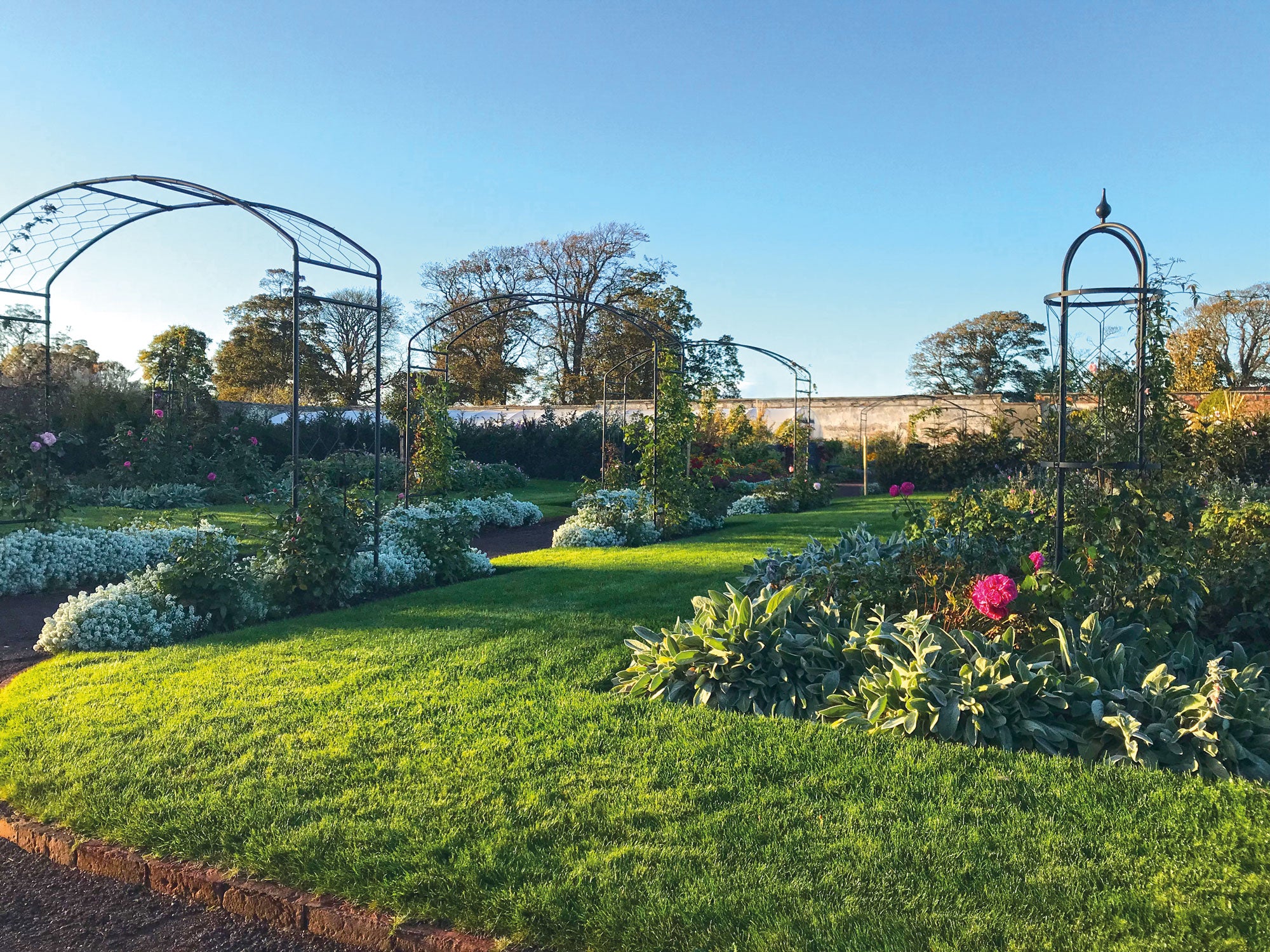 Three beautiful Monet Arches in sequence with Obelisks surrounding 