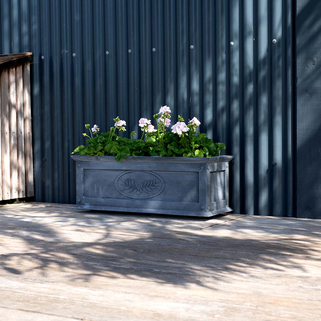 tuscan trough zinc planter