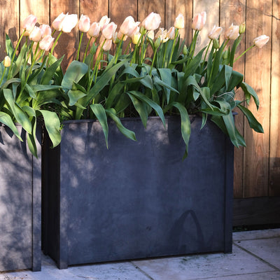 Vintage Zinc Tall Trough Planter