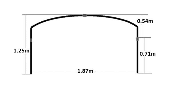 Illustration of the Agriframes Wall Privacy Panel with dimensions indicated around it
