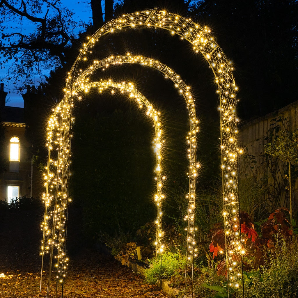 agrframes fairy lights on arch