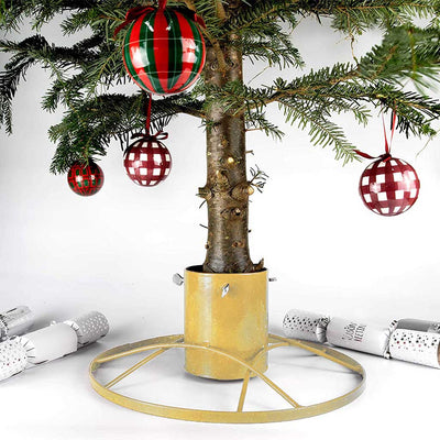 Contemporary Christmas Tree Stand 4" - Gold