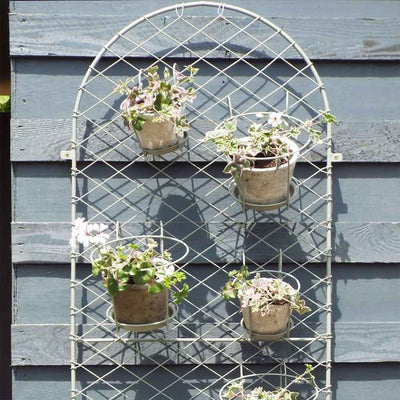 elegance trellis round with four plant pots 