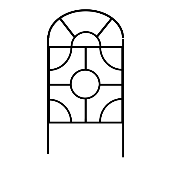 Georgian Round Top Garden Screen- line drawing