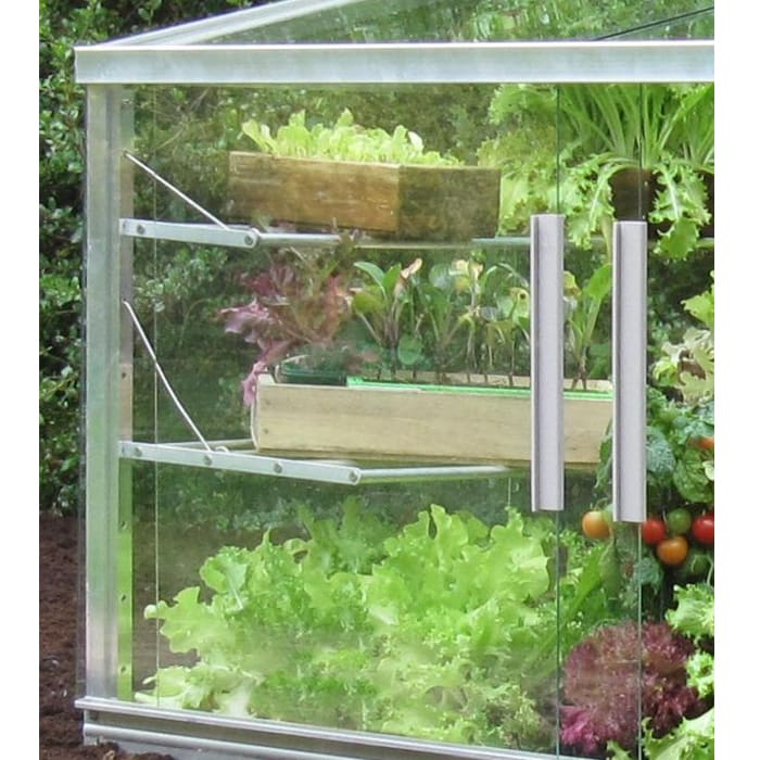 new garden cold frame handles close up 